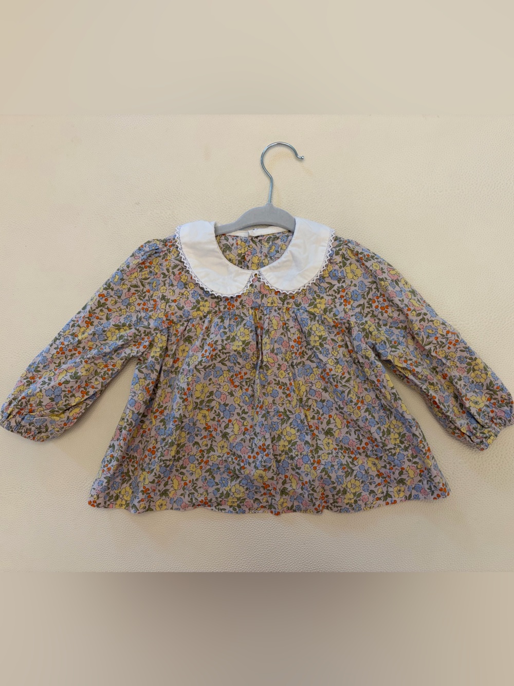 Toddler Floral Long-Sleeve Top with Peter Pan Collar - 18mo